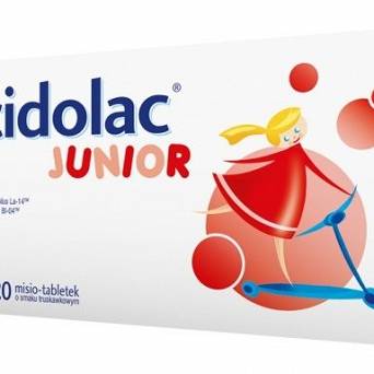 Acidolac Junior o smaku truskawkowym 20 tabletek